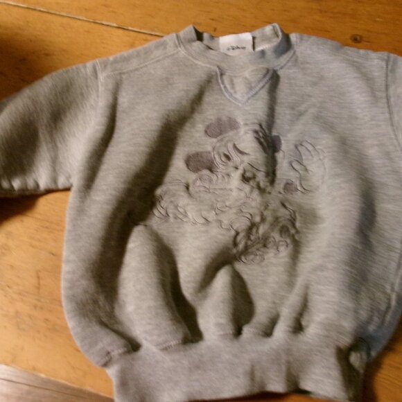 unisex 80s Disney Mickey Mouse embroidered crewneck sweatshirt xs gray - Picture 1 of 5